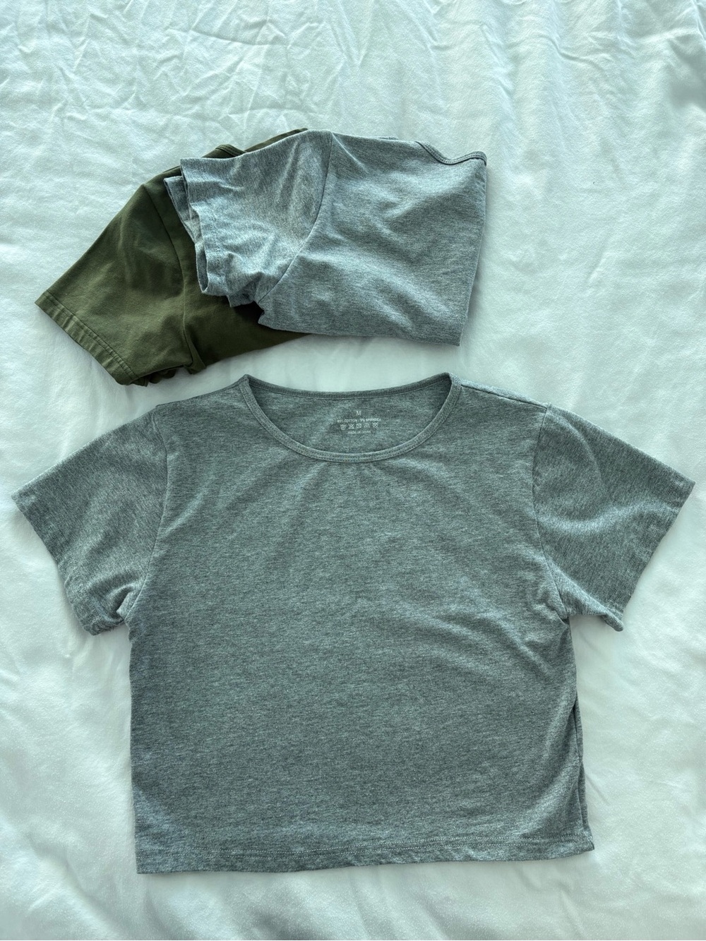 Yeawinta Cotton Crop Tops (pack of 3, M)